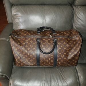 Louis Vuitton Brown Monogram Weekend Duffel with Dark Trim
